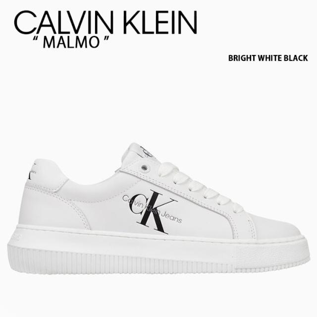   カルバンクライン スニーカー MALMO SNEAKER BRIGHT WHITE BLACK CK シューズ レザー 本革 マルモスニーカー ホワイト ロゴ YW00823YBR