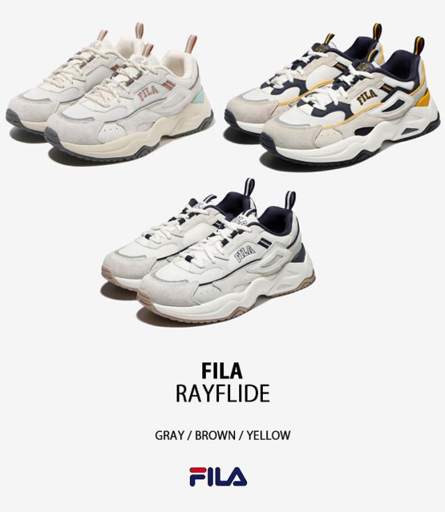 FILA フィラ スニーカー RAYFLIDE 1RM02053E_109/161/444 GREY BROWN YELLOW レイフライド メンズ レディース 男性用 女性用