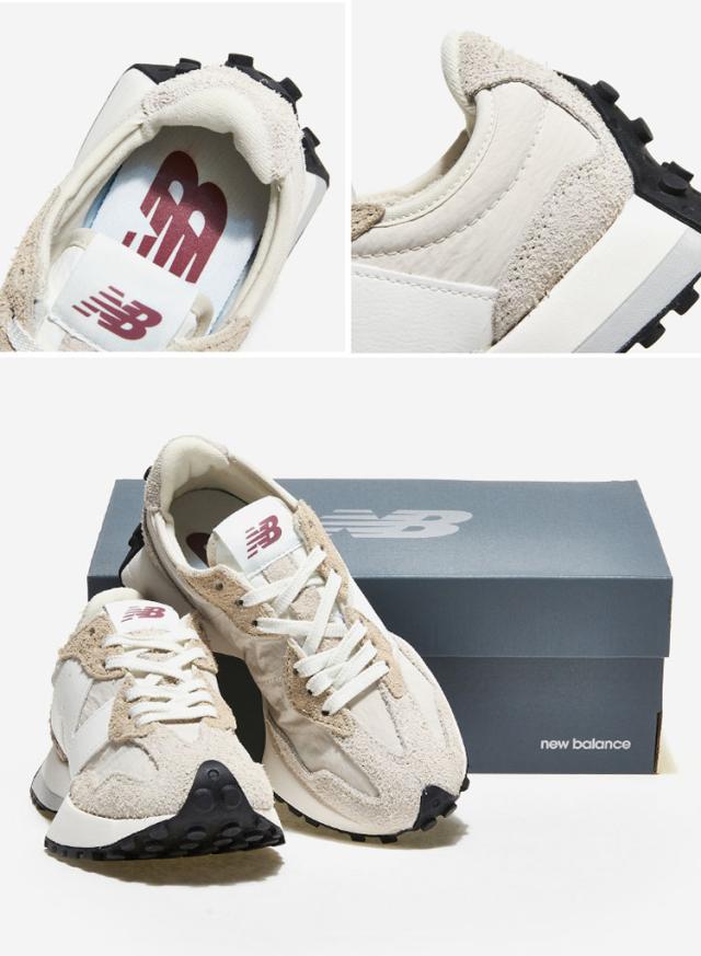 New Balance ニューバランス スニーカー 327 MS327CQ BEIGE WHITE シューズ ベージュ ホワイト スエード_4