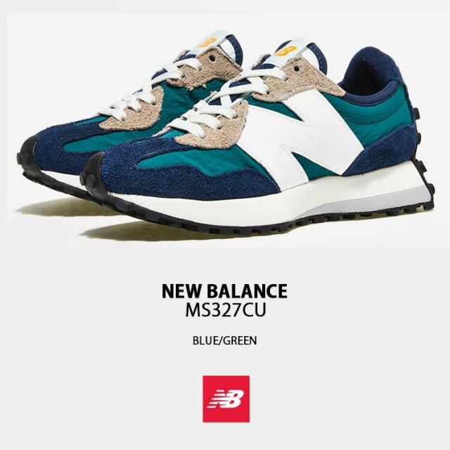 New Balance ニューバランス スニーカー 327 MS327CU GREEN BLUE WHITE シューズ スエード_1