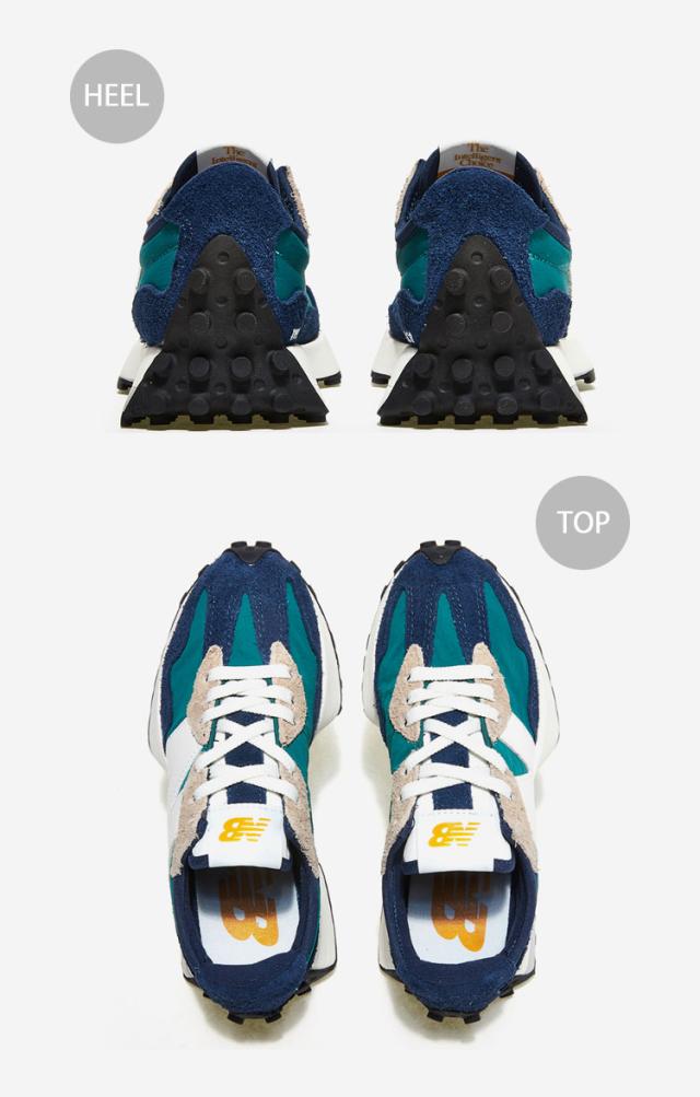 New Balance ニューバランス スニーカー 327 MS327CU GREEN BLUE WHITE シューズ スエード_3