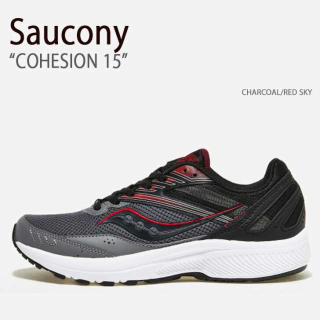 Saucony サッカニー スニーカー COHESION 15 CHARCOAL RED SKY S20701-20 シューズ コヒージョン15