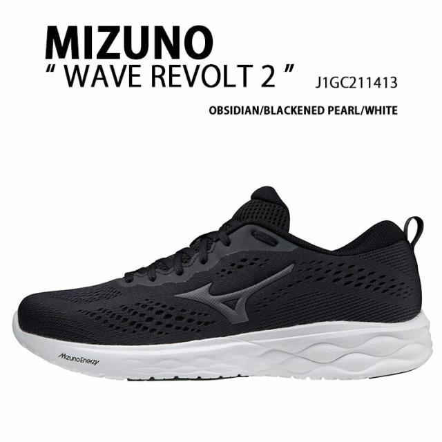 Mizuno ミズノ スニーカー WAVE REVOLT 2 J1GC211413 ウェーブリボルト ランニングシューズ BLACK WHITE シューズ