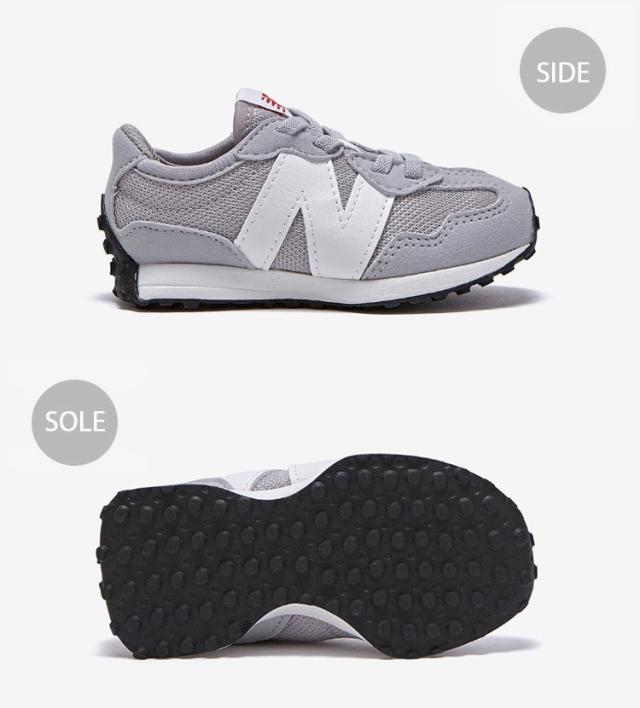 New Balance ニューバランス キッズ スニーカー NewBalance 327 GRAY キッズシューズ グレー IH327CGW ベビー用 キッズ用 子供用_3