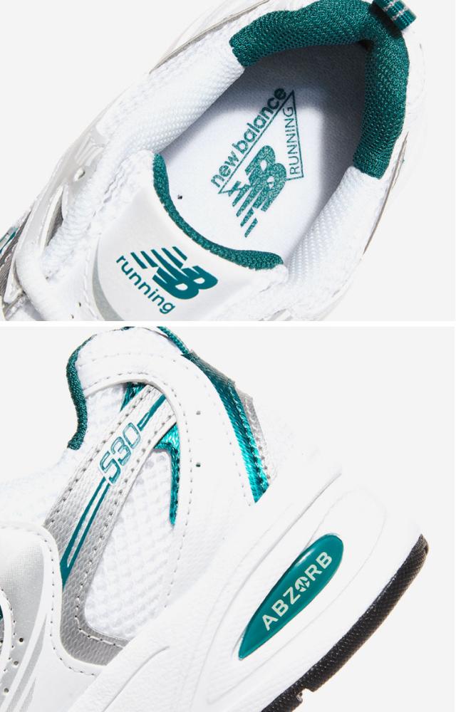 New Balance ニューバランス スニーカー 530 MR530AB WHITE GREEN シューズ シルバー ホワイト グリーン_4