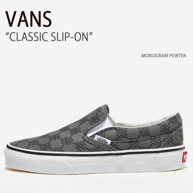 VANS バンズ スニーカー CLASSIC SLIP-ON MONOGRAM PEWTER VN0A7Q5DPWT クラシックスリッポン メンズ レディース