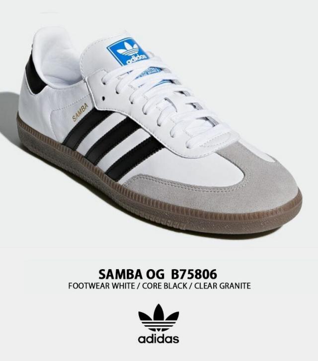 【即納商品あり/国内配送】adidas アディダス スニーカー SAMBA OG B75806 サンバ オリジナル WHITE BLACK シューズ レザーアッパー_1