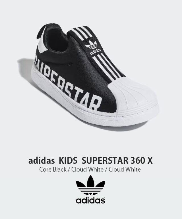 adidas アディダス キッズ スニーカー adidas SUPERSTAR 360 X BLACK WHITE スーパースター スリッポン ブラック GX3236 キッズ用 子供用の通販は