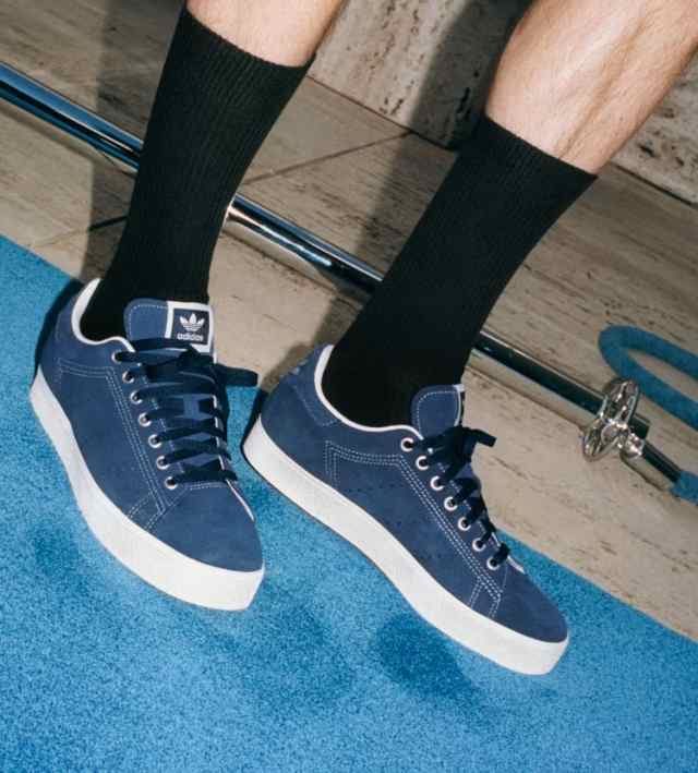 adidas Originals アディダス オリジナルス スニーカー STAN SMITH B SIDE DARK BLUE WHITE GUM ID2046 スタンスミス スウェードシューズ