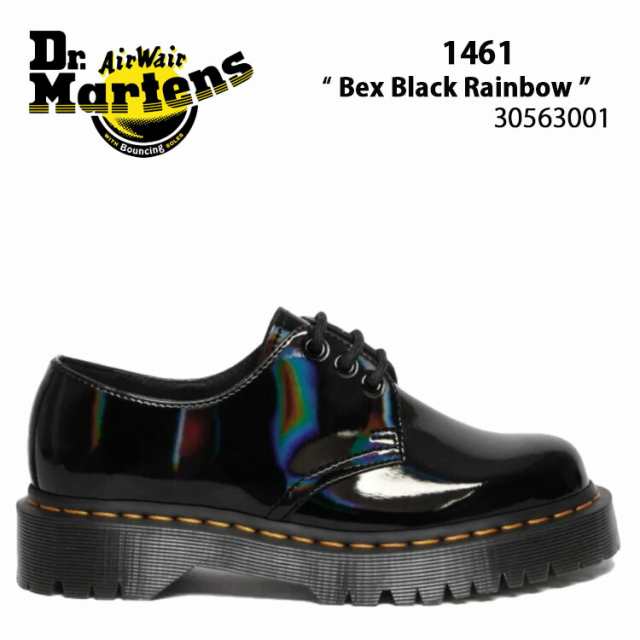 Dr.Martens ドクターマーチン レザーシューズ 3ホールシューズ 1461 Bex Black Rainbow 3 EYE SHOE 30563001 1461 ブラック レインボー