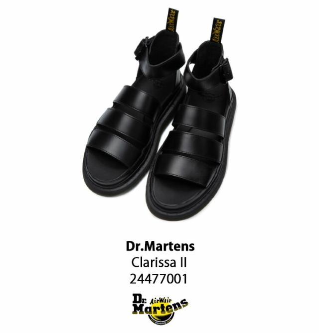 AirWair ブラックサンダル ストラップ付き Dr. Martens AIRWAIR