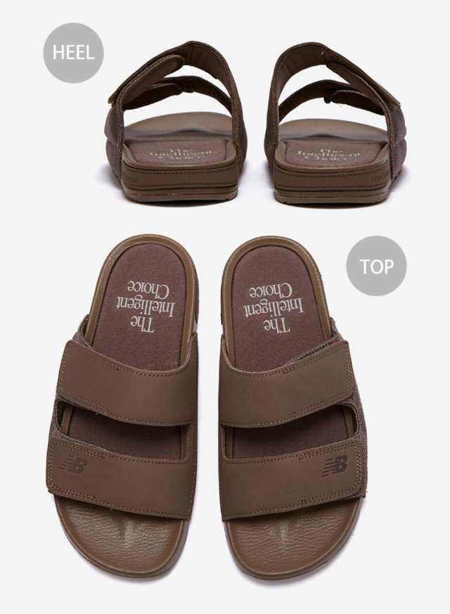 New Balance ニューバランス サンダル SLIDE SANDAL SD9901BR2 BROWN スライドサンダル ストラップ ブラウン サイズ調整 ベルクロ