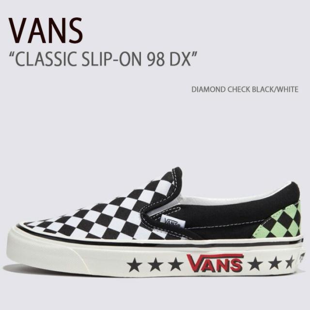 VANS バンズ スニーカー CLASSIC SLIP-ON 98 DX DIAMOND CHECK BLACK WHITE VN0A7Q58BZW