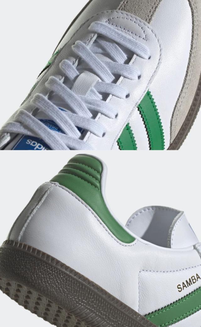 adidas アディダス スニーカー SAMBA OG IG1024 サンバ オリジナル WHITE GREEN シューズ レザーアッパー 本革 ホワイト グリーン ガムラバーソール_4