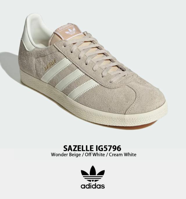 adidas Originals アディダス オリジナルス スニーカー GAZELLE IG5796 BEIGE WHITE CREAM ガゼル シューズ スウェード くすみカラー_1
