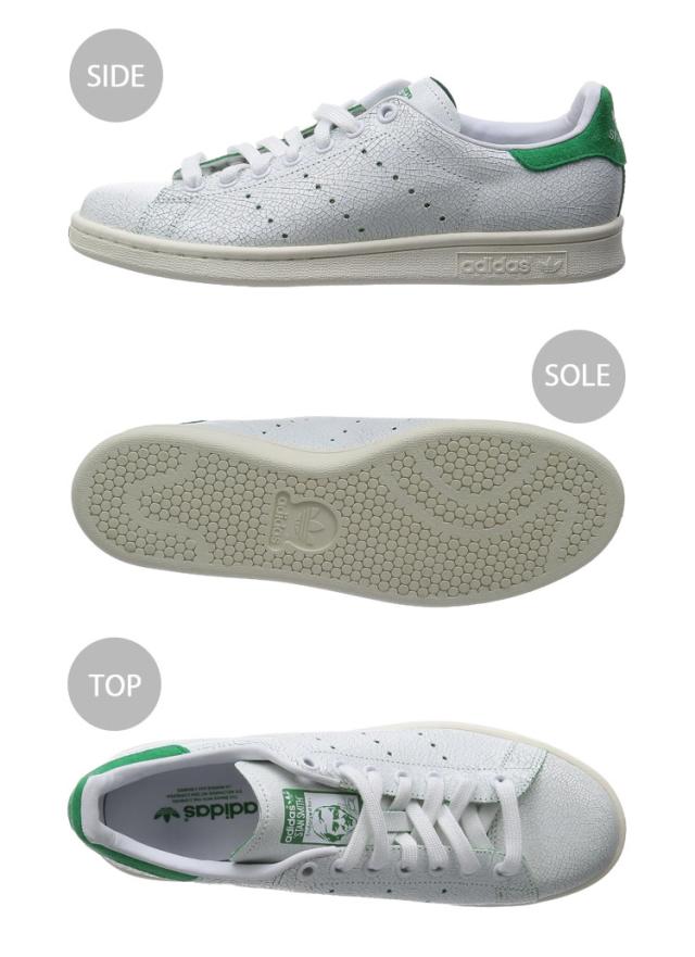 adidas Originals アディダス オリジナルス スニーカー STANSMITH WHITE GREEN M19585 スタンスミス クラッキングレザー レザー 本革