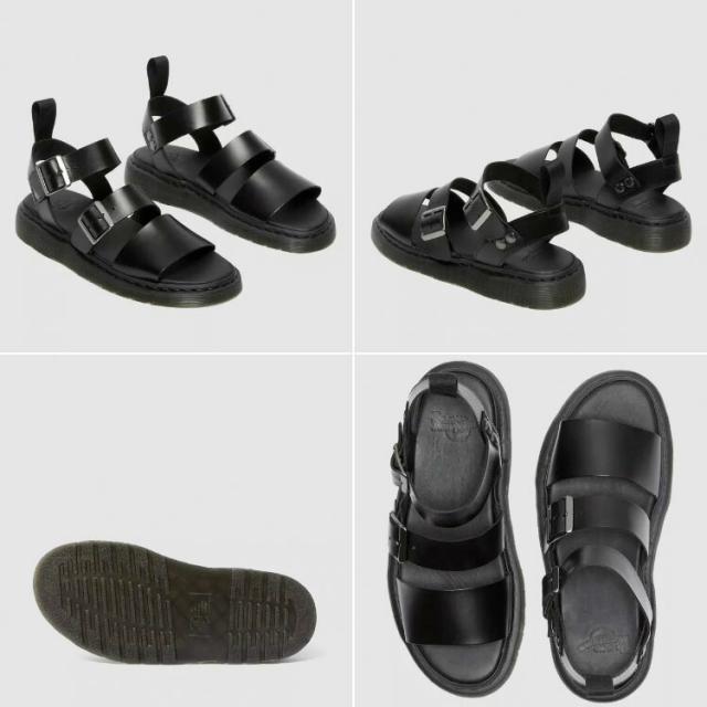 Dr.Martens ドクターマーチン サンダル GRYPHON BLACK BRANDO 15695001 コンフォートサンダル レザー BLACK ブラック メンズ レディース Dr.Martens ドクターマーチン サンダル GRYPHON BLACK BRANDO 15695001