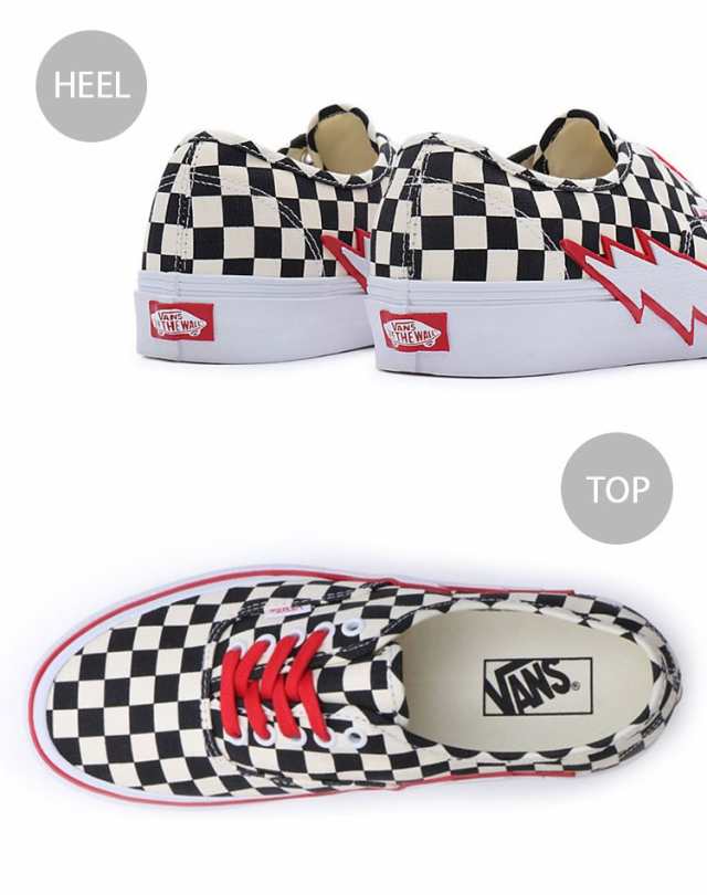 VANS バンズ スニーカー AUTHENTIC BOLT CHECKERBOARD VN000BWCCKK オーセンティック ボルト チェッカーボード ホワイト ブラック レッド