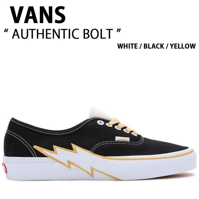 VANS バンズ スニーカー AUTHENTIC BOLT VN000BWCY23 オーセンティック ボルト ホワイト ブラック イエロー メンズ レディース 男性用 女性用