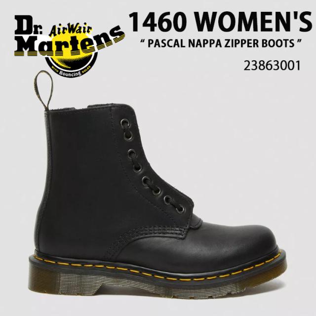 Dr.Martens ドクターマーチン 8ホールブーツ レザー 1460 WOMEN’S PASCAL NAPPA ZIPPER BOOTS 23863001 BLACK NAPPA パスカル