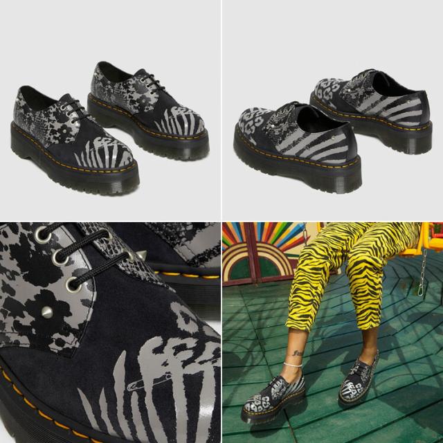 Dr.Martens ドクターマーチン レザーシューズ 1461 Quad Animal Clash Black Backhand &amp; Animal Clash Hi Suede Wp 27695001_2