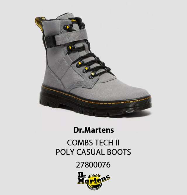 Dr.Martens ドクターマーチン ブーツ COMBS TECH II POLY CASUAL BOOTS GREY ACCORD+POLY  RIPSTOP 27800076 ミドルブーツ グレー