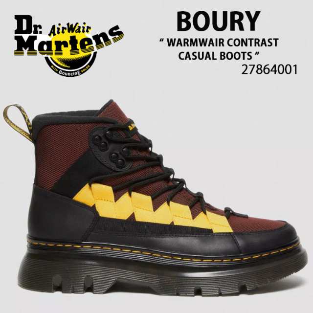 Dr.Martens ドクターマーチン 8タイ ブーツ BOURY WARMWAIR CONTRAST CASUAL BOOTS 27864001 ワインレッド ブラック