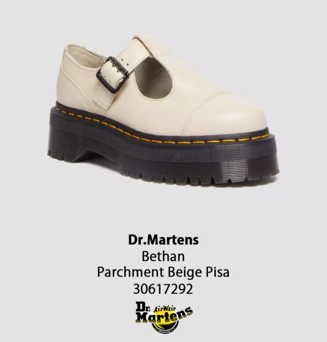 Dr.Martens ドクターマーチン レザーシューズ  BETHAN PISA LEATHER PLATFORM MARY JANE SHOES 30617292 PARCHMENT BEIGE メリージェーン 厚底 ベージュ レディース_1