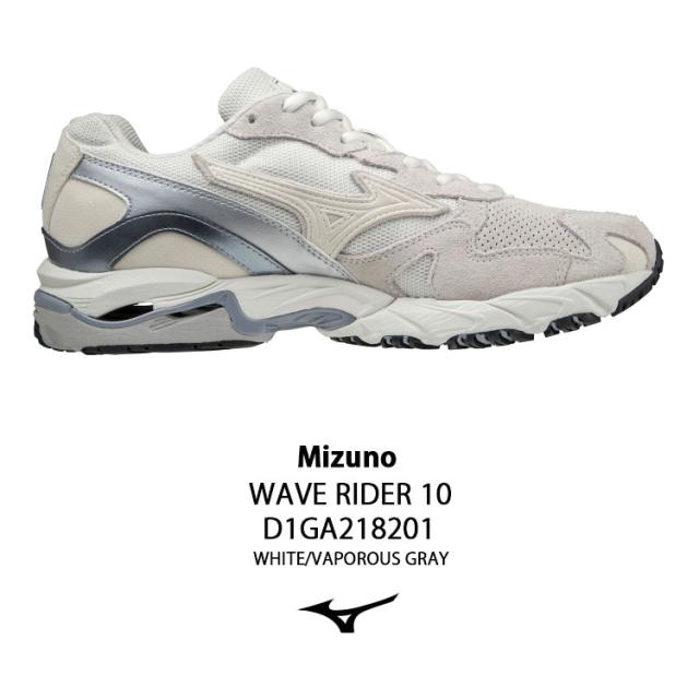 Mizuno ミズノ スニーカー WAVE RIDER 10 D1GA218201 ウェーブライダー 10 2E(EE) WHITE/VAPOROUS GRAY ホワイト グレー_1