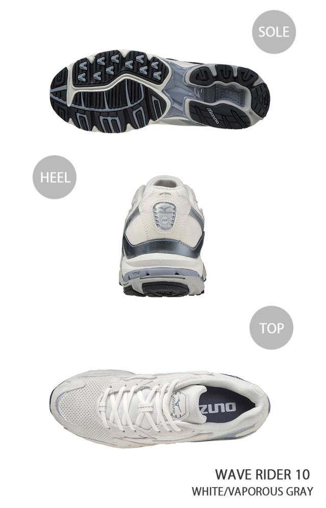 Mizuno ミズノ スニーカー WAVE RIDER 10 D1GA218201 ウェーブライダー 10 2E(EE) WHITE/VAPOROUS GRAY ホワイト グレー_2
