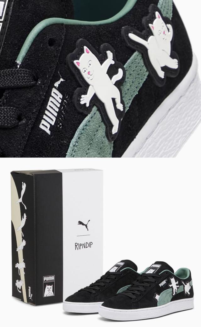 PUMA プーマ スニーカー RIPNDIP SUEDE BLACK GREEN 393872-01