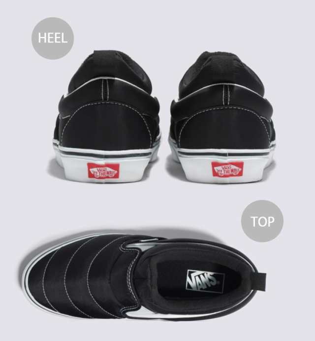 VANS バンズ スニーカー SLIP-ON MID BLACK WHITE VN0009QUBA2