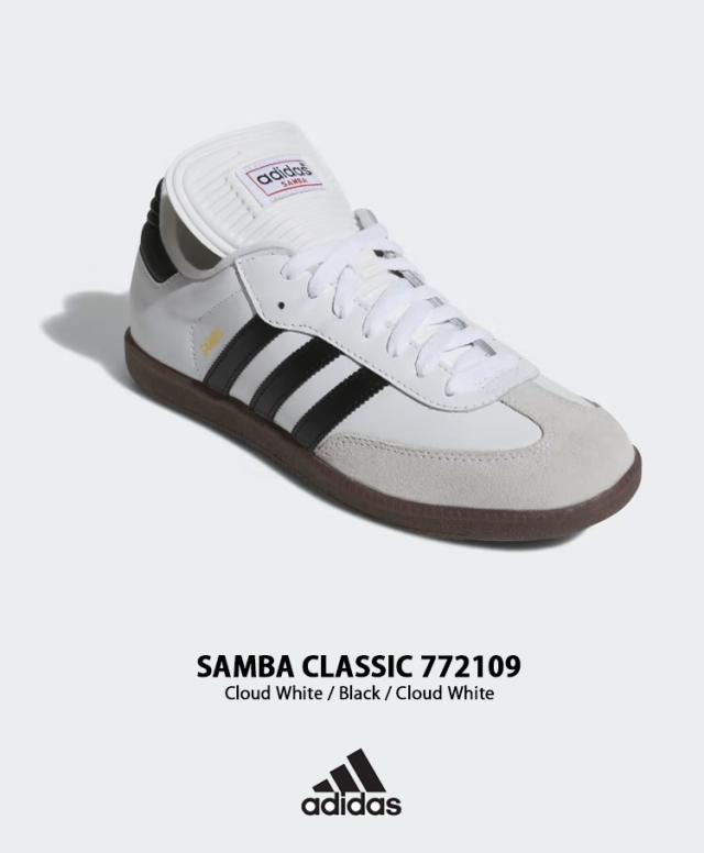 adidas アディダス スニーカー SAMBA CLASSIC 772109 サンバクラシック CLOUD WHITE BLACK シューズ_1