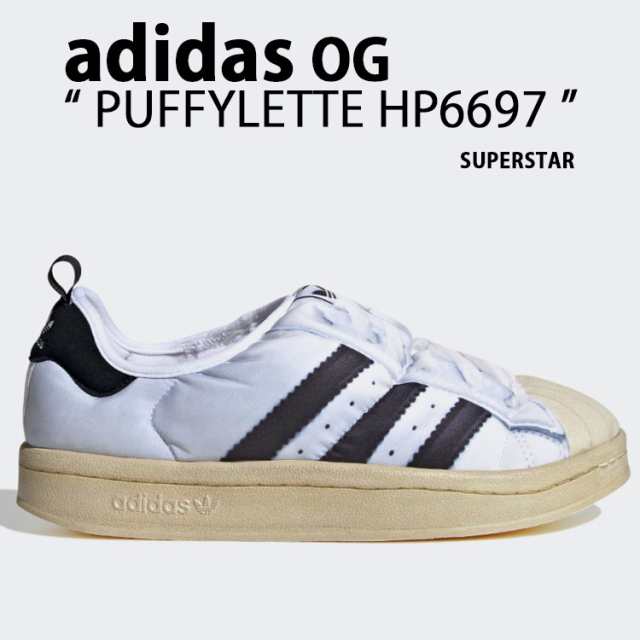 adidas originals アディダス スリッポン サンダル PUFFYLETTE SUPERSTAR HP6697 パフィレット スパースター WHITE フェイクプリント