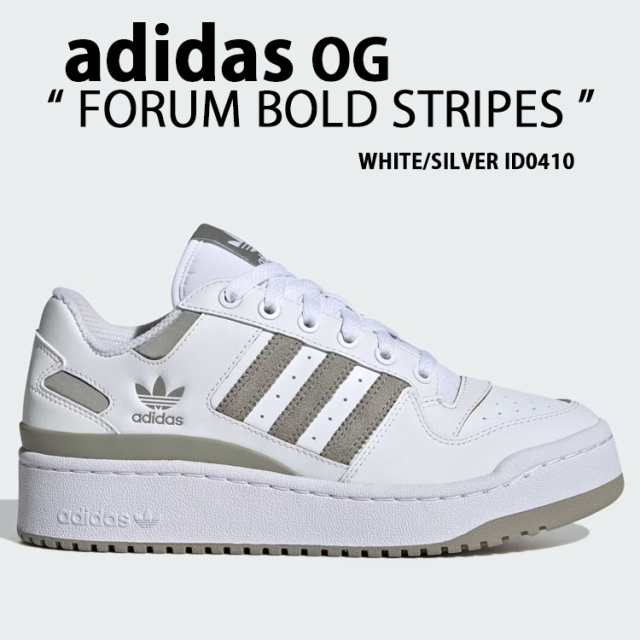 adidas Originals アディダス レディース スニーカー FORUM BOLD STRIPES ID0410 厚底シューズ WHITE SILVER プラットフォーム 厚底