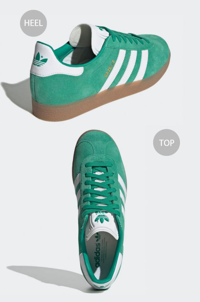 adidas originals アディダス スニーカー GAZELLE ID6106 GREEN WHITE GUM ガゼル シューズ スエード 本革 グリーン ホワイト ガムソール_3