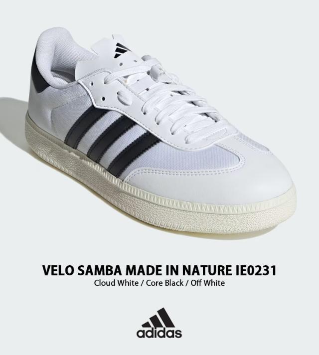 adidas アディダス スニーカー VELO SAMBA MADE IN NATURE IE0231 ベロ サンバ メイドインナチュレ WHITE BLACK 3ストライプ ホワイト_1