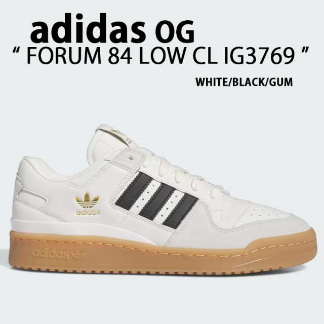 adidas originals アディダス スニーカー FORUM LOW 84 CL IG3769 フォーラムロー84 WHITE BLACK GUM シューズ レザー 本革 ホワイト