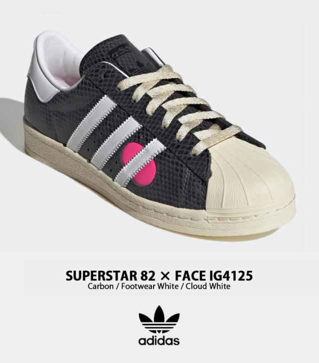 adidas originals アディダス スニーカー SUPERSTAR 82 FACE OKA IG4125 スーパースター CARBON WHITE フェイス カーボン_1