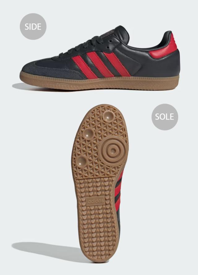 adidas originals アディダス スニーカー SAMBA OG IG6173 サンバ オリジナル CARBON SCARLET GUM 本革 カーボン ガムラバーソール_2