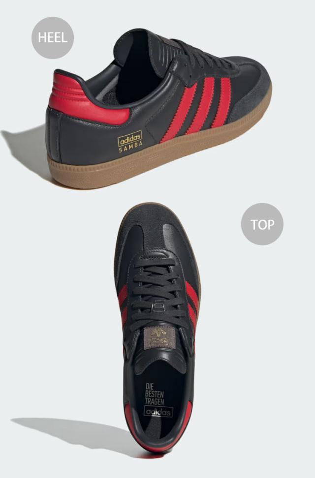 adidas originals アディダス スニーカー SAMBA OG IG6173 サンバ オリジナル CARBON SCARLET GUM 本革 カーボン ガムラバーソール_3