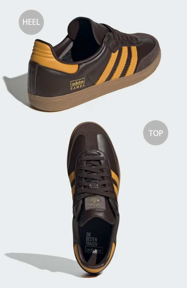 adidas originals アディダス スニーカー SAMBA OG IG6174 サンバ オリジナル BROWN YELLOW GUM  ブラウン イエロー ガムラバーソール