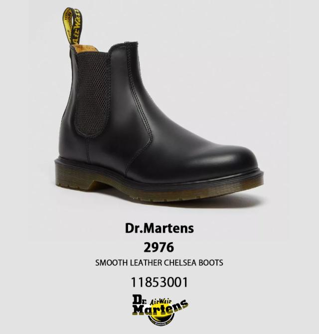 Dr.Martens ドクターマーチン サイドゴア レザーシューズ 2976 SMOOTH LEATHER CHELSEA BOOTS 11853001 Black SMOOTH チェルシー_1