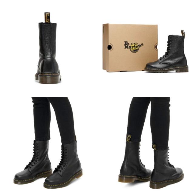 1490 Virginia Leather High Boots in Black | Dr. Martens