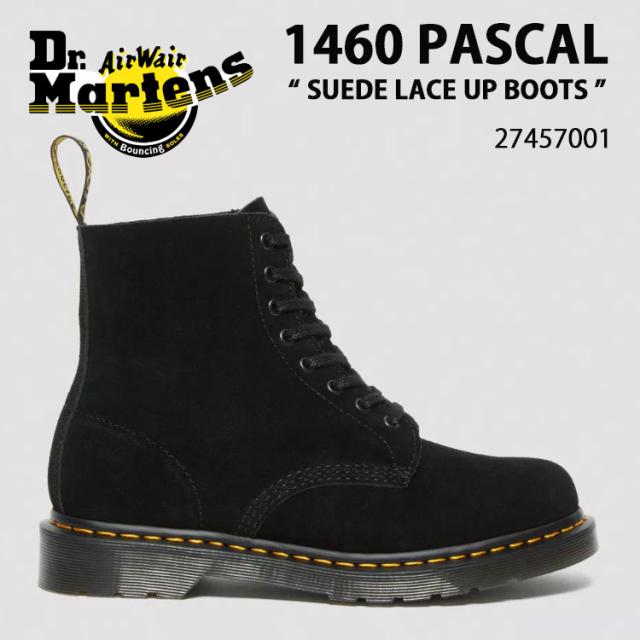 Dr.Martens ドクターマーチン 8ホールブーツ レザーブーツ 1460 8EYE PASCAL SUEDE LACE UP BOOTS 27457001 Black E H SUEDE パスカル スウェード スエード レザー ブラック