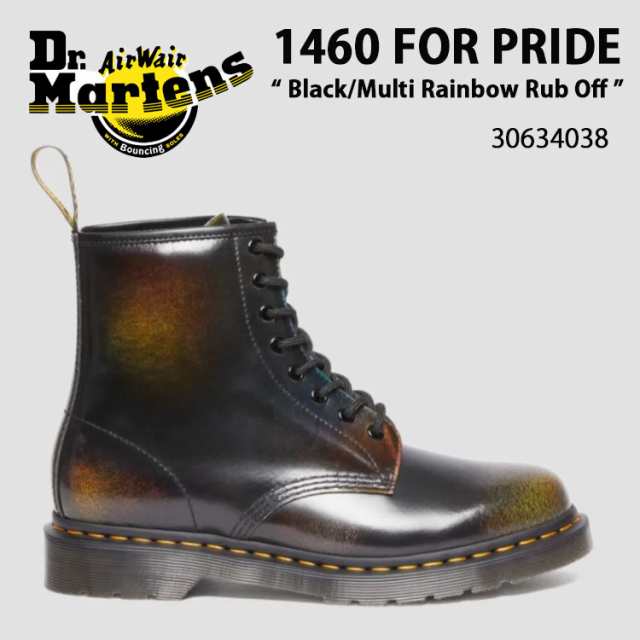 Dr.Martens ドクターマーチン 8ホールブーツ レザー 1460 FOR PRIDE BLACKxMULTI RAINBOW 30634038  ブラック マルチ レインボー｜au PAY マーケット