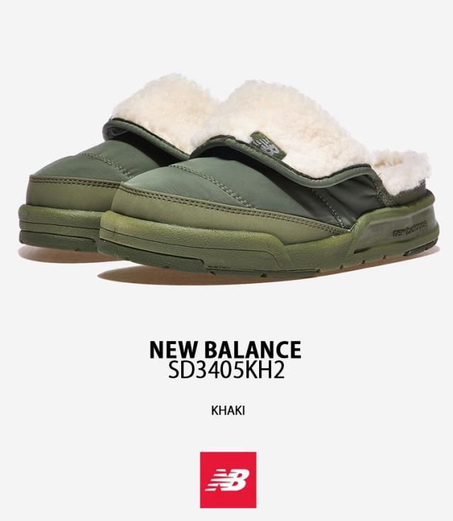 New Balance ニューバランス ミュール スリッポン SD3405KH2 シューズ ミュールサンダル 防寒サンダル モコモコサンダル パフリー カーキ グリーン メンズ レディース