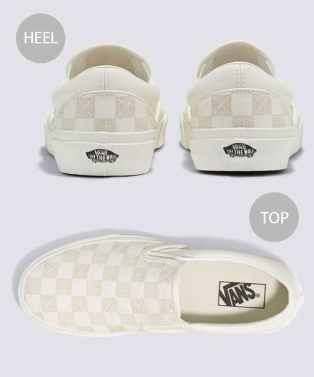 VANS バンズ スニーカー SLIP-ON STITCH CHECKERBOARD MARSHMALLOW VN000BVZCDAスリッポン チェッカーボード マシュマロ チェック メンズ