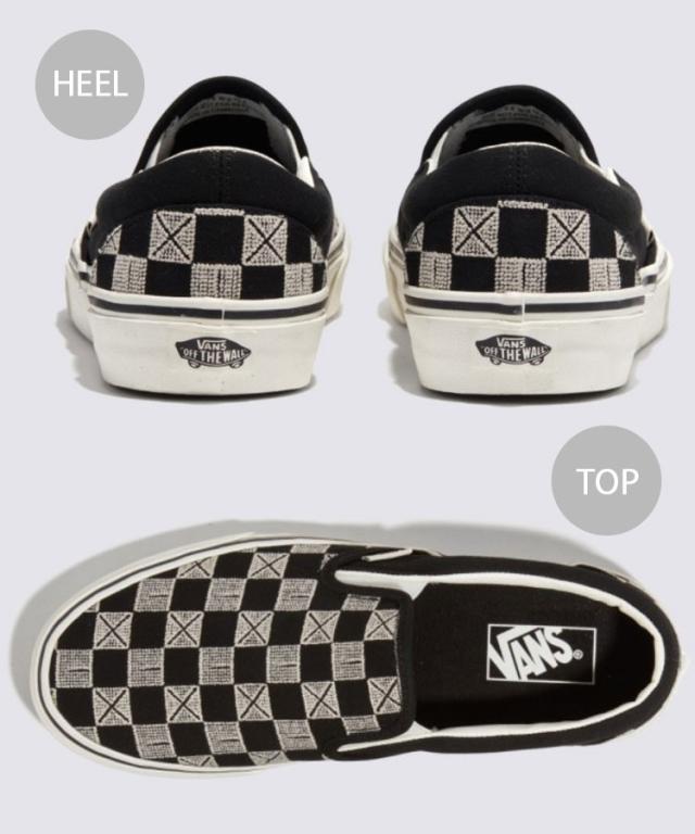 Vans UltraCush ブラック/チェック スニーカー VANS バンズ スニーカー SLIP-ON STITCH CHECKERBOARD BLACK