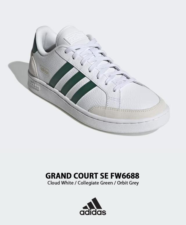adidas アディダス スニーカー GRAND COURT SE FW6688 グランドコートSE CLOUD WHITE COLLEGIATE GREEN ORBIT GREY_1